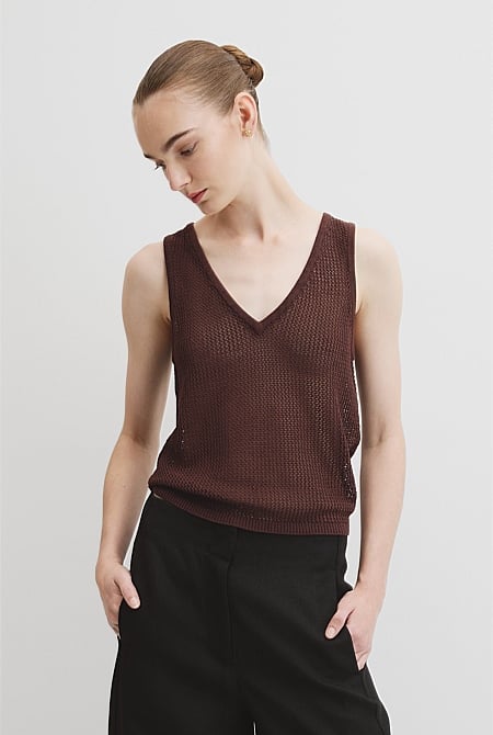 Micro Crochet Knit Tank