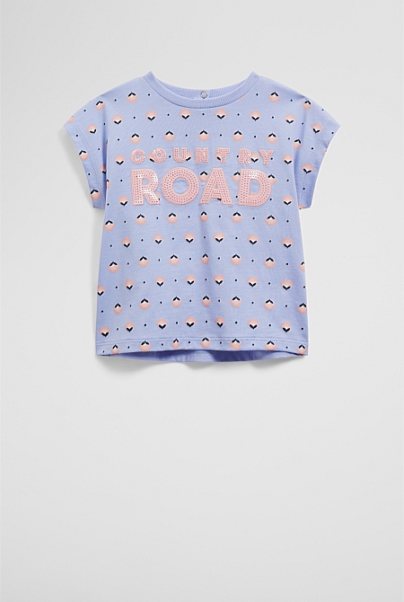 Organically Grown Cotton Sequin Logo T-Shirt