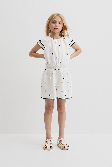 Embroidered Spot Playsuit