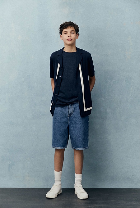 Teen Knit Stripe Detail Shirt