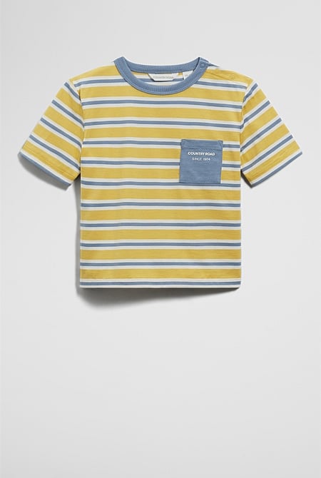 Organically Grown Cotton Stripe Pocket T-Shirt