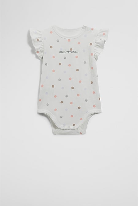 Frill Short Sleeve Spot Bodysuit