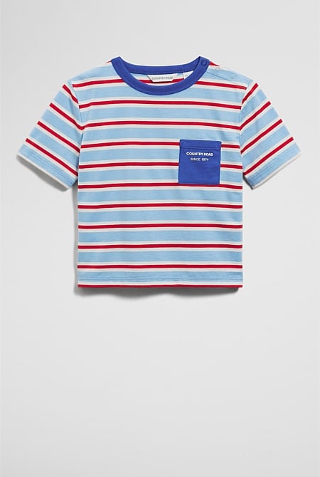 Organically Grown Cotton Stripe Pocket T-Shirt