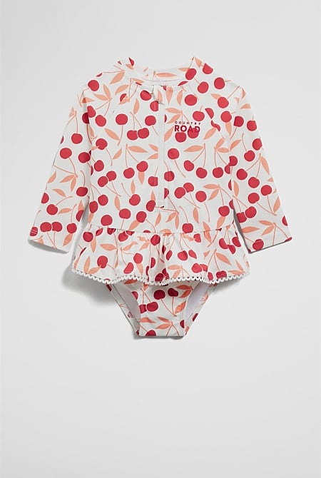 Cherry Long Sleeve Swimsuit