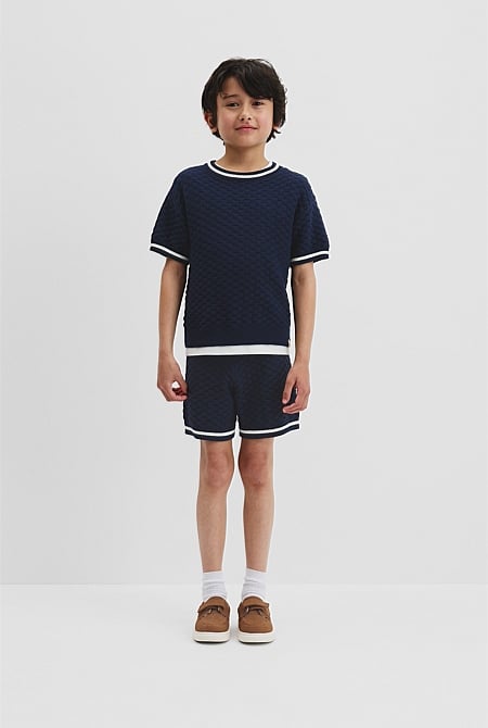 Textured Knit T-Shirt