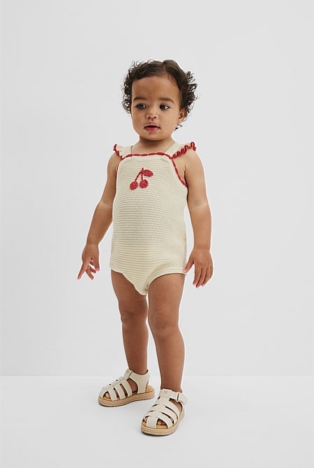 Cherry Knit Romper