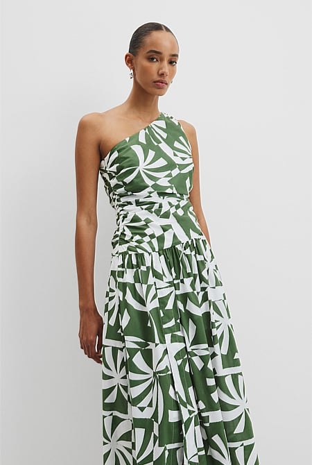 Organically Grown Cotton Asymmetric Maxi Dress