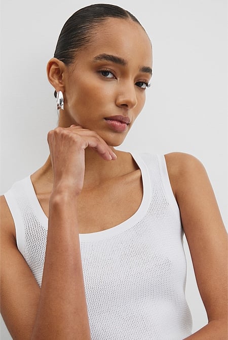 Waffle Crew Knit Tank