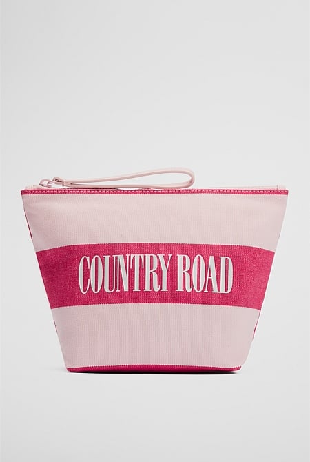 Australian Cotton Embroidered Heritage Tri Cosmetic Case