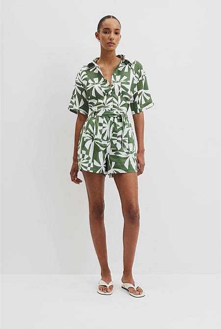 Organically Grown Linen Print Short