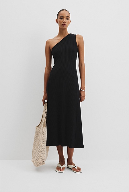 One Shoulder Rib Dress