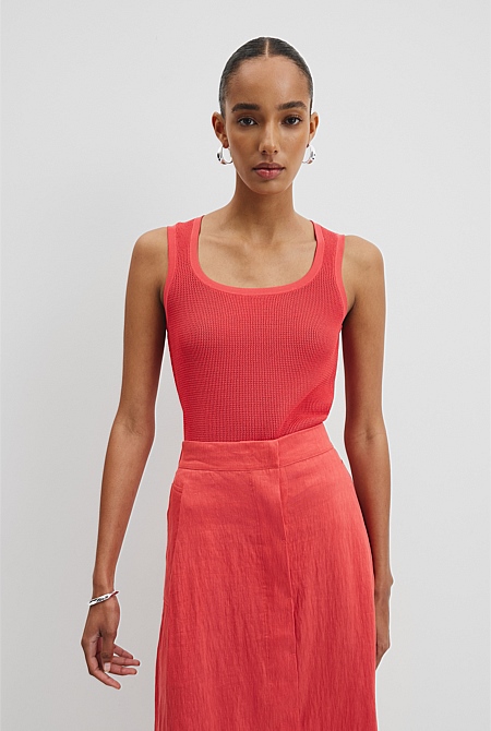 Waffle Crew Knit Tank