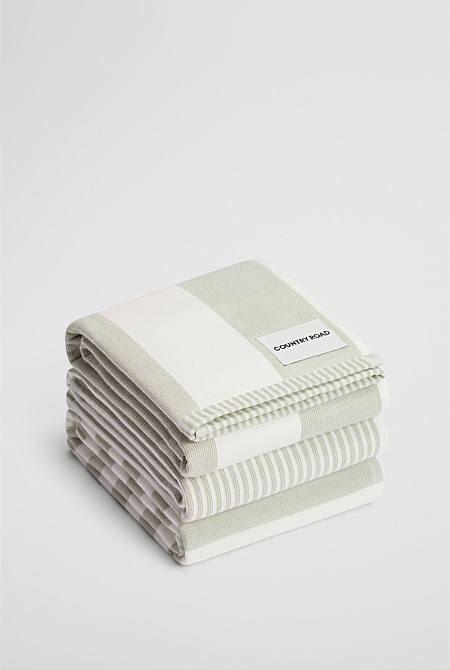 Isa Australian Cotton Tea Towel Pack Of 3