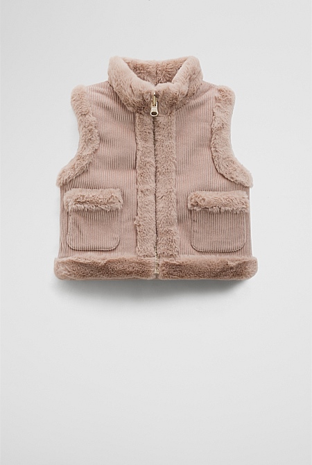 Reverse Faux Fur Vest