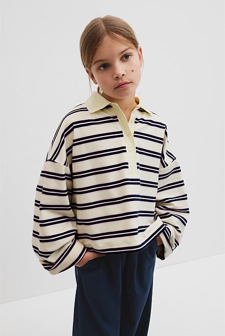 Long Sleeve Stripe Rugby Top