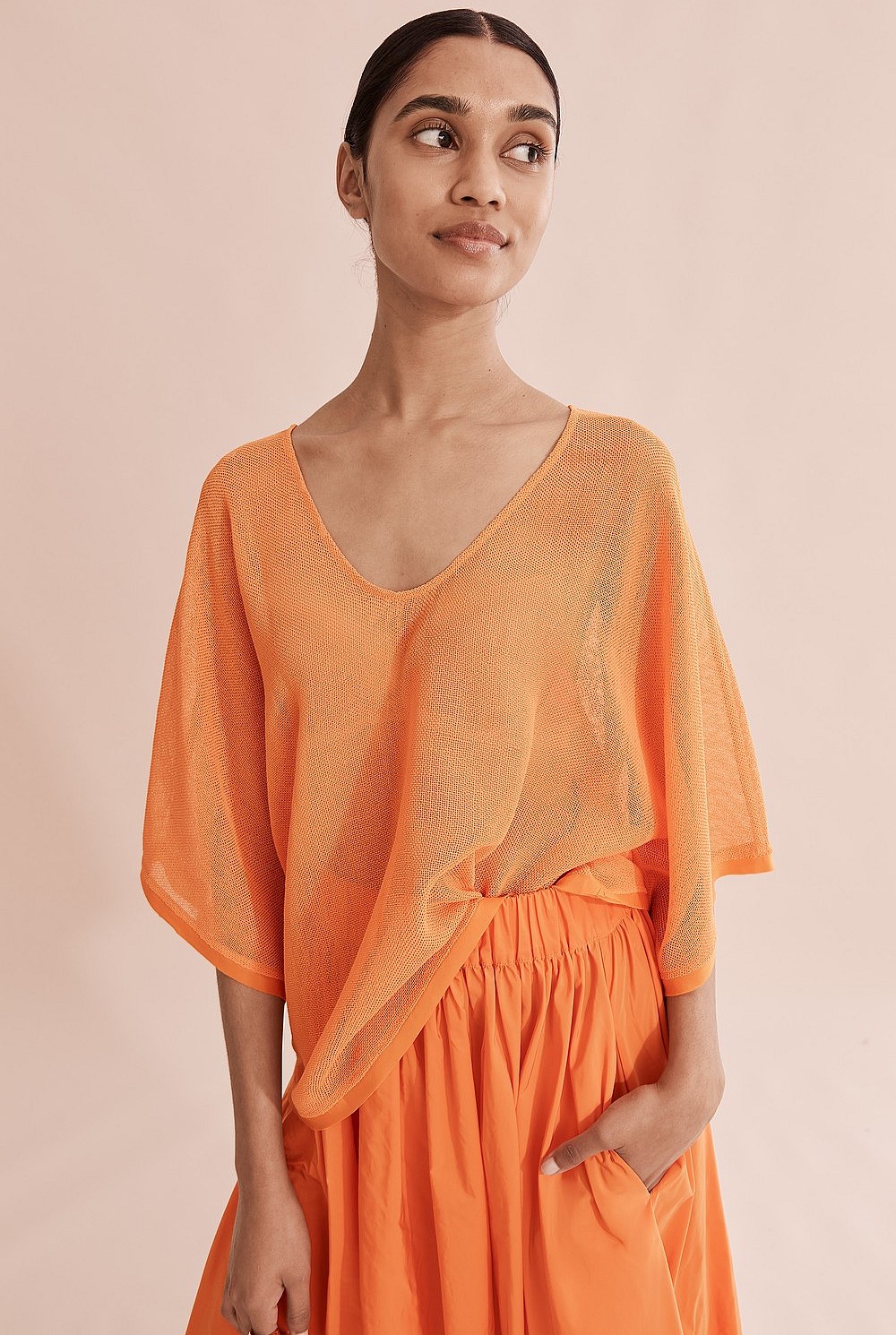 Mesh Kimono Sleeve Top