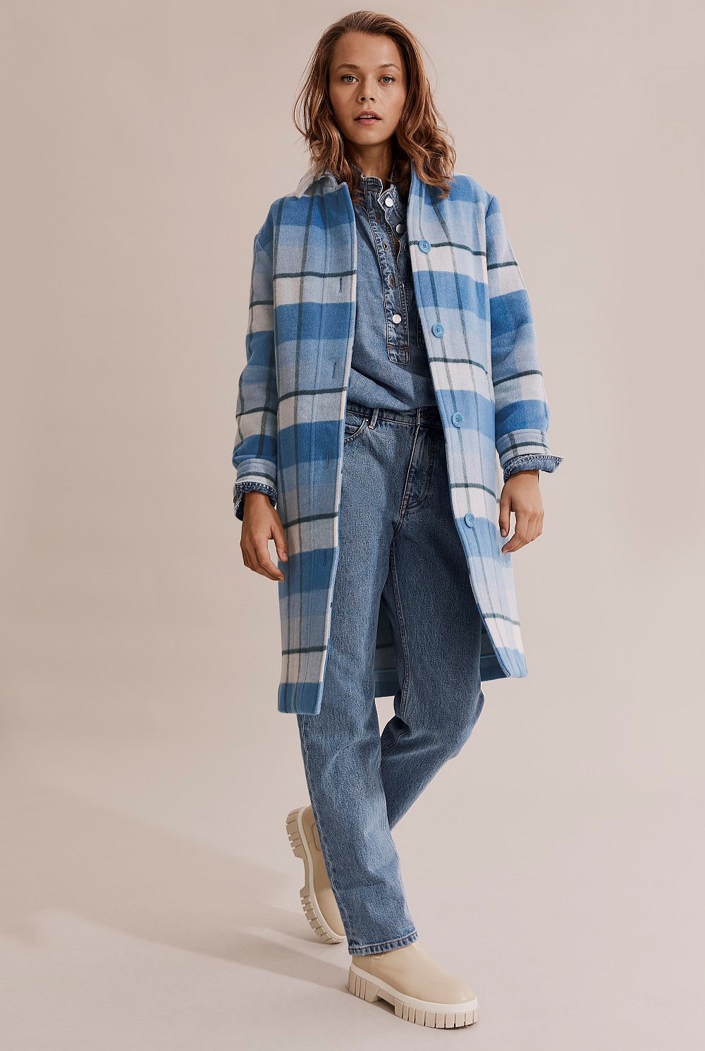 Longline Check Coat