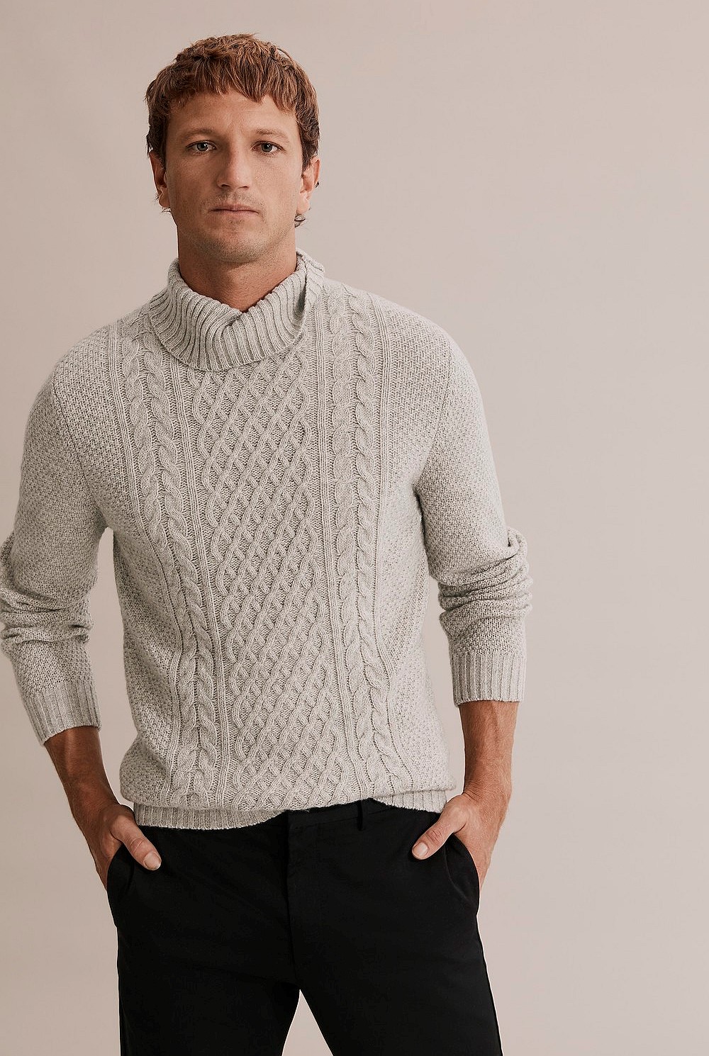 Cable Roll Neck Knit