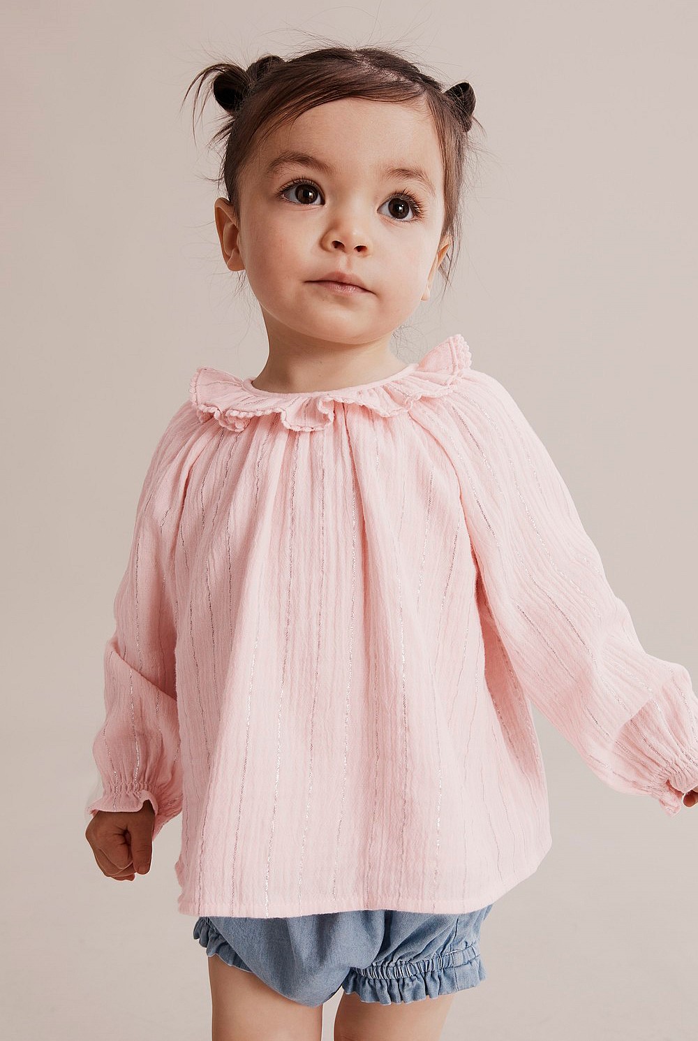 Stripe Long Sleeve Smock Shirt