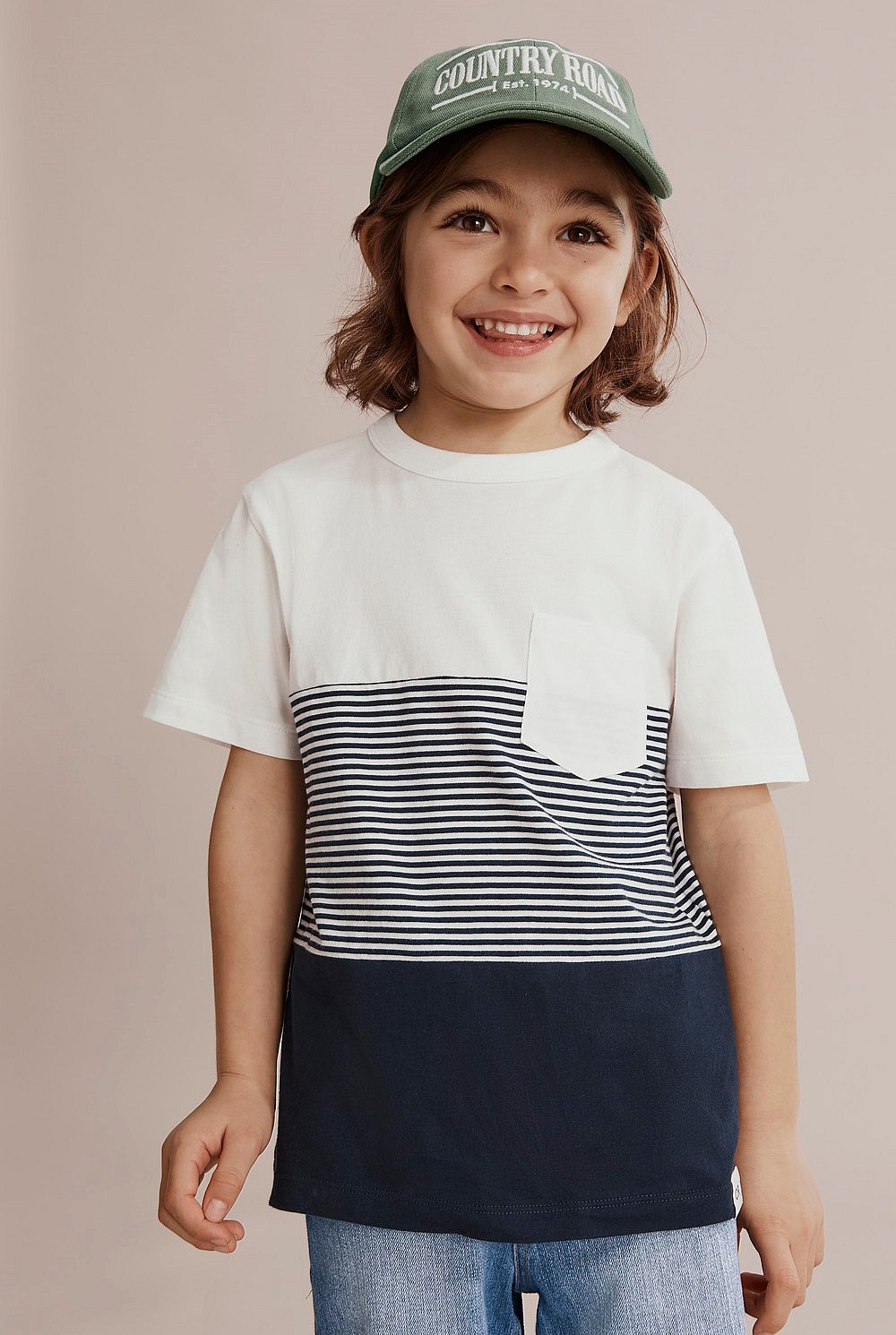 Cotton Block Stripe T-Shirt