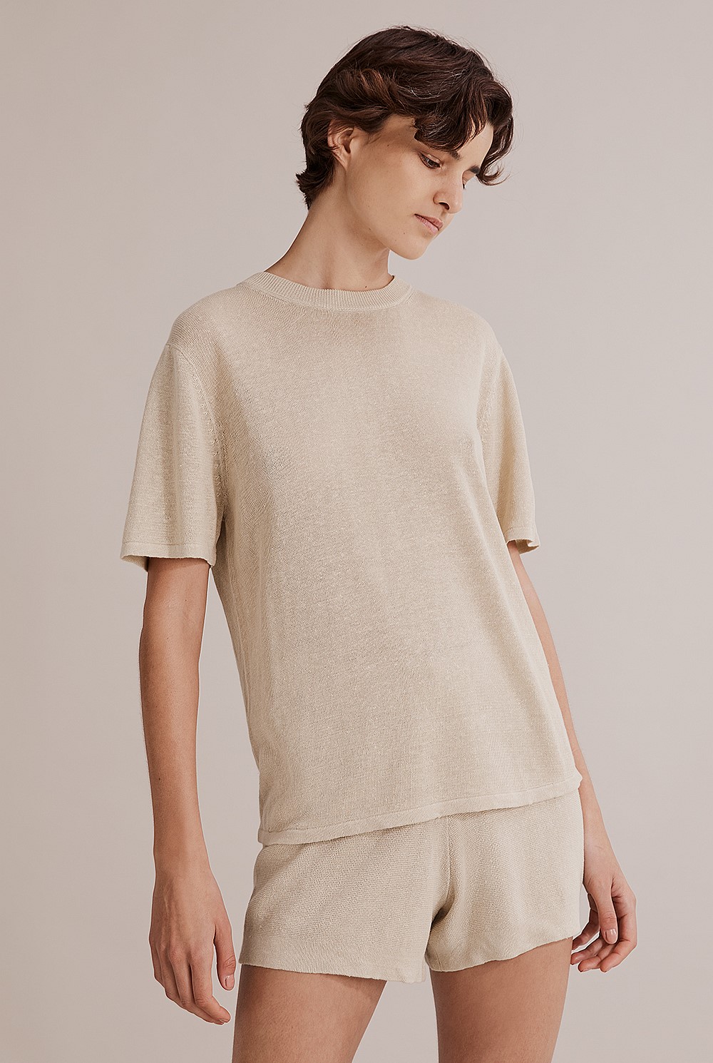 Linen Knit T-Shirt