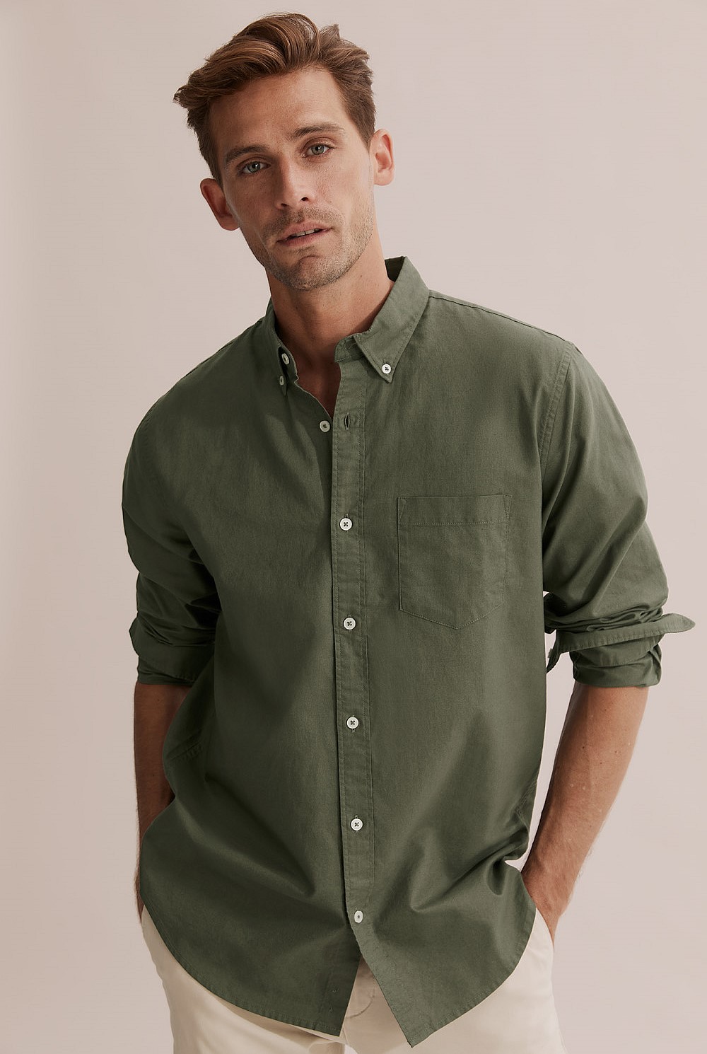 Regular Fit Washed Oxford Shirt