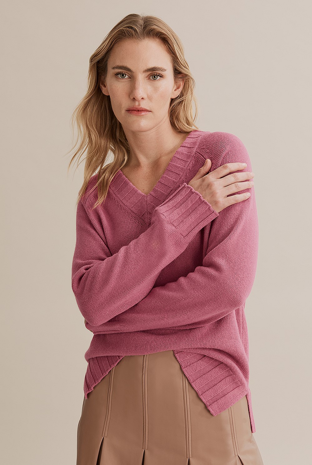 Deep V-Neck Pullover