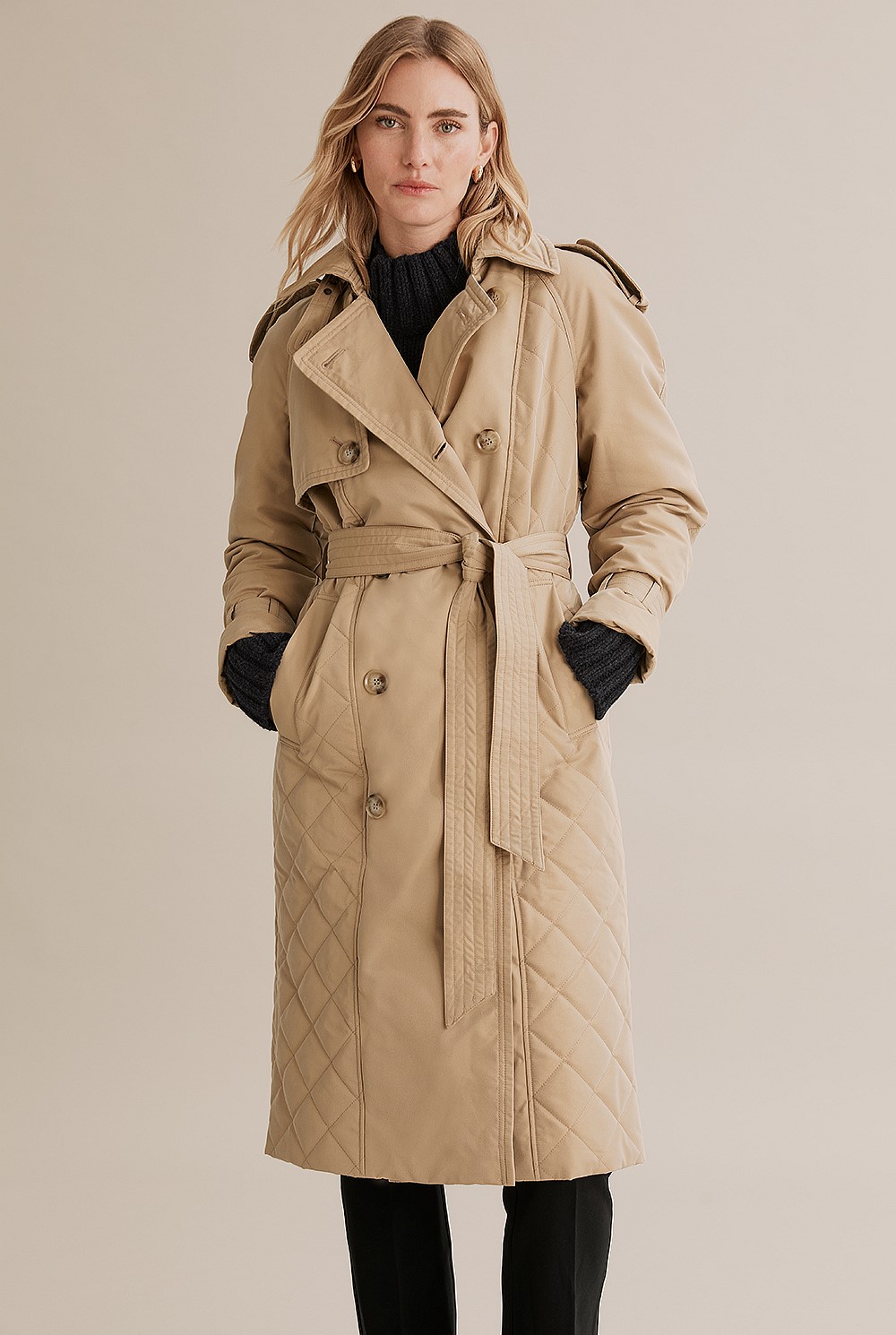 Quilted Puffer Trench
