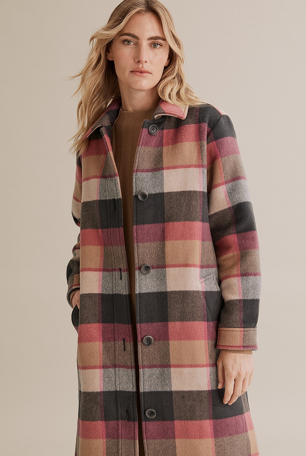 Longline Check Coat