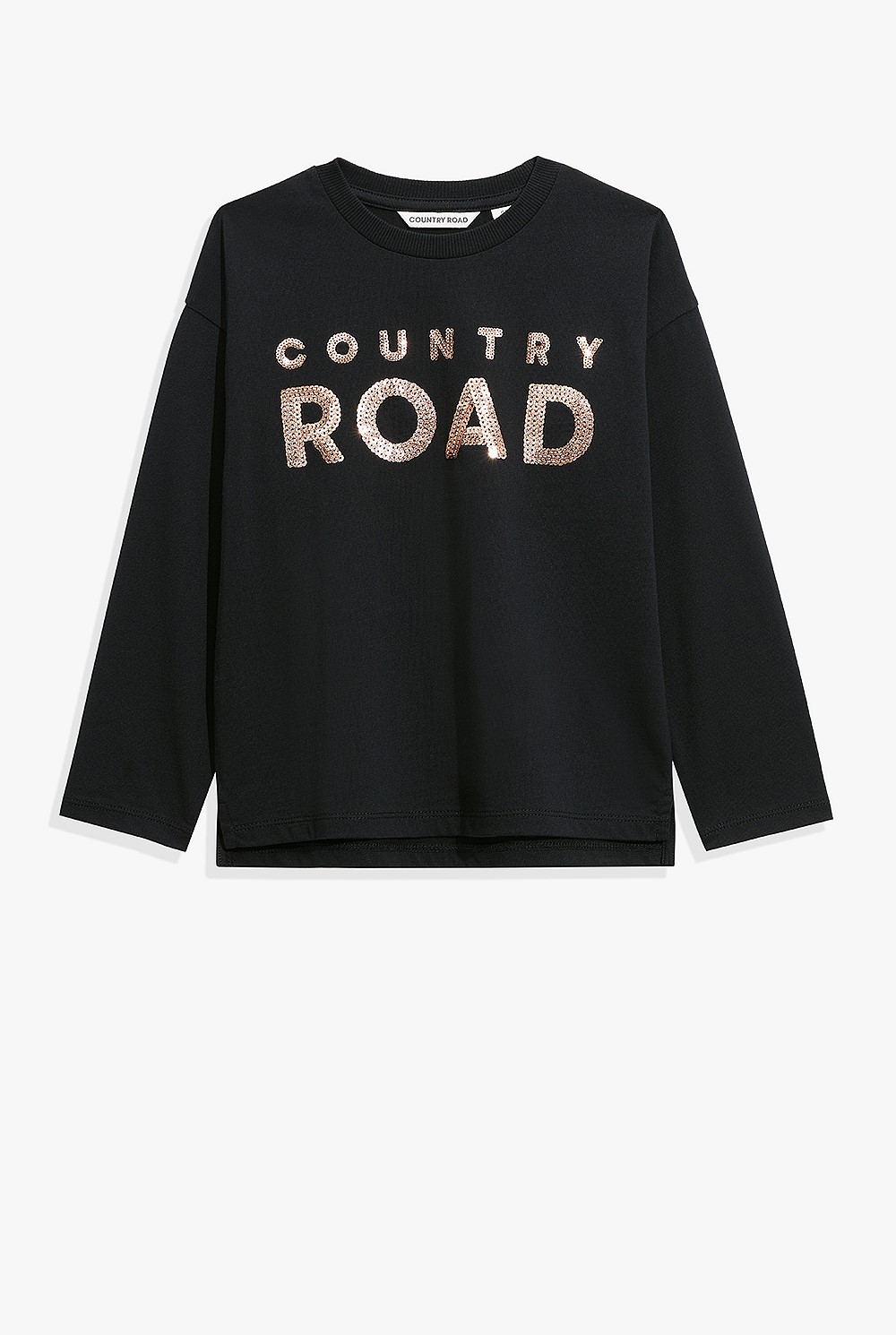 Cotton Sequin Logo T-Shirt