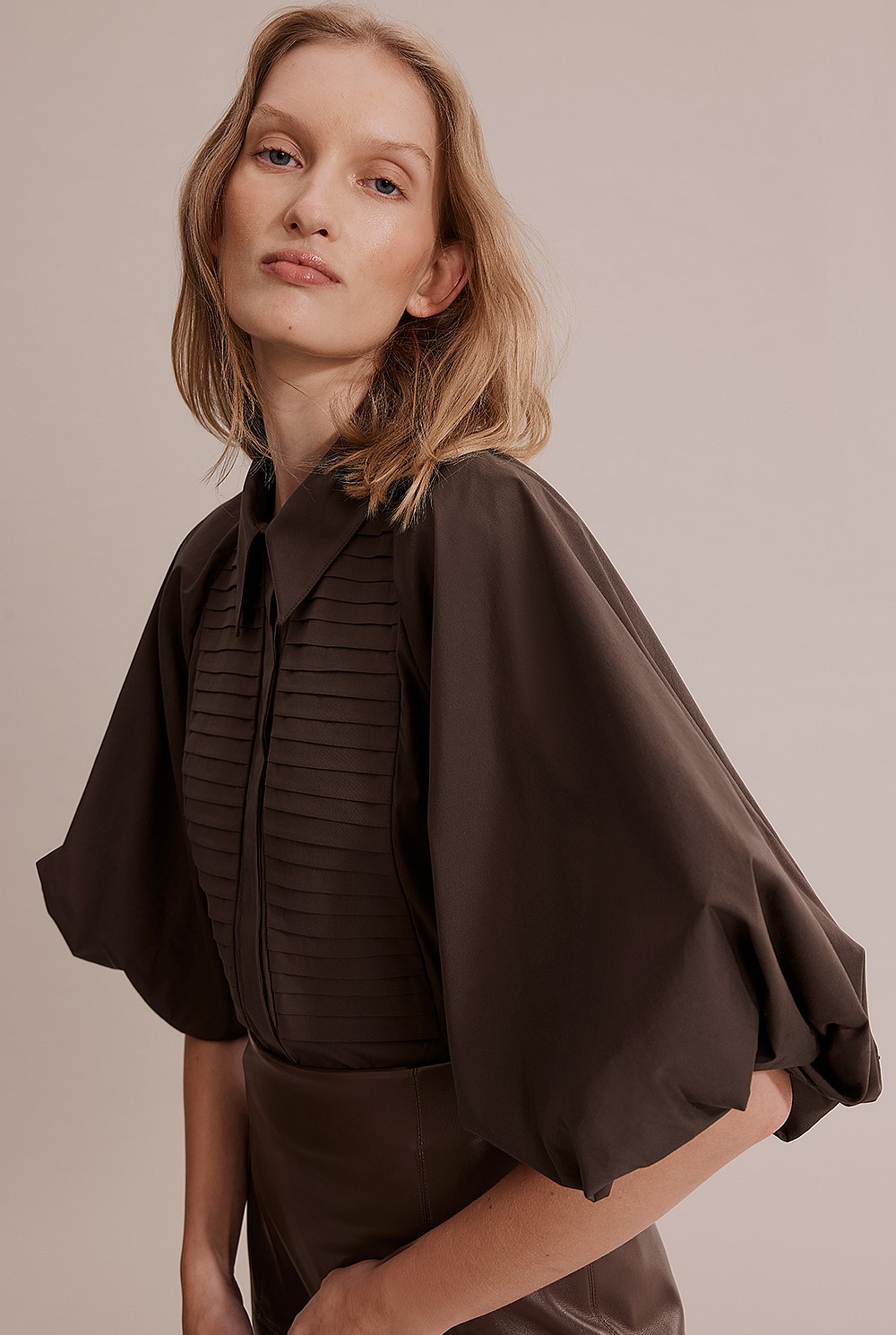 Poplin Blouson Blouse