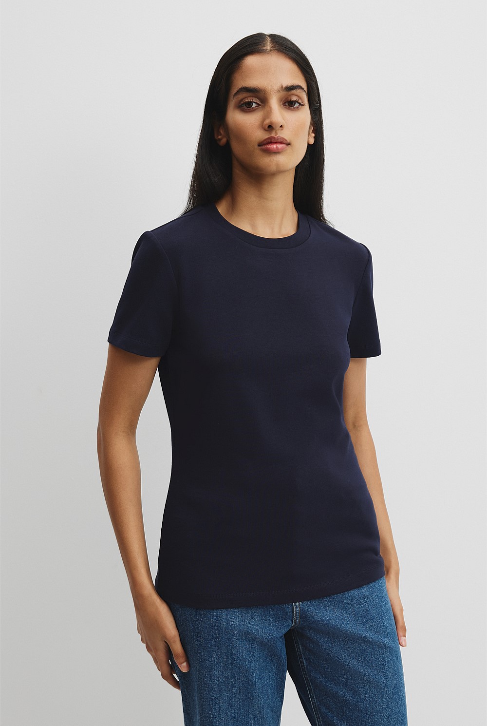 Australian Cotton Blend Fitted T-Shirt