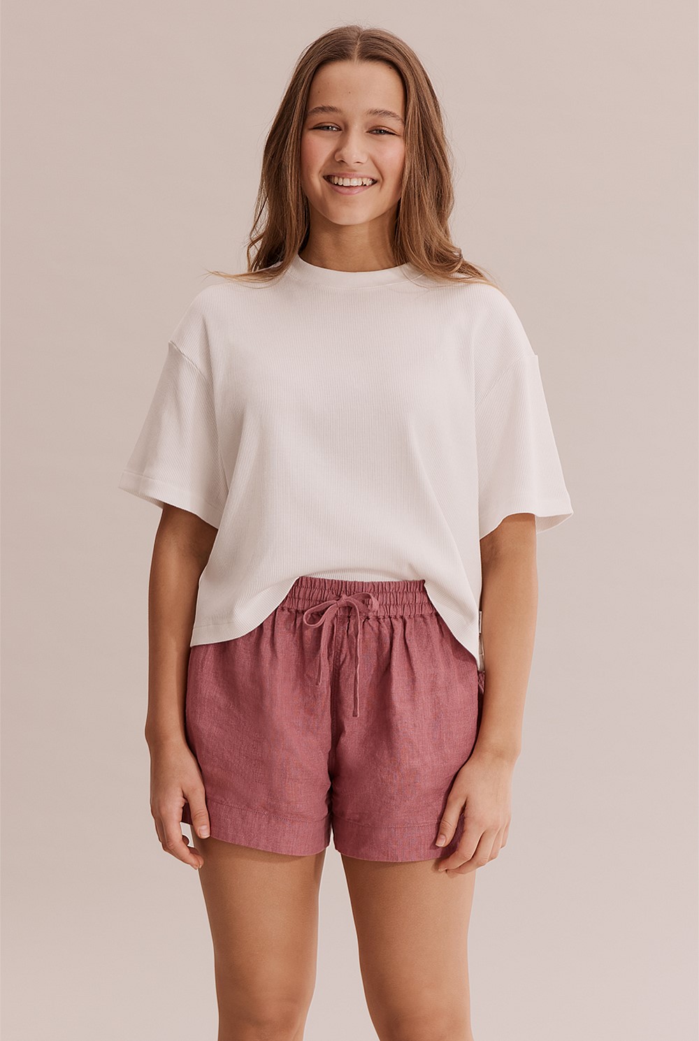 Teen Pull-On Linen Short
