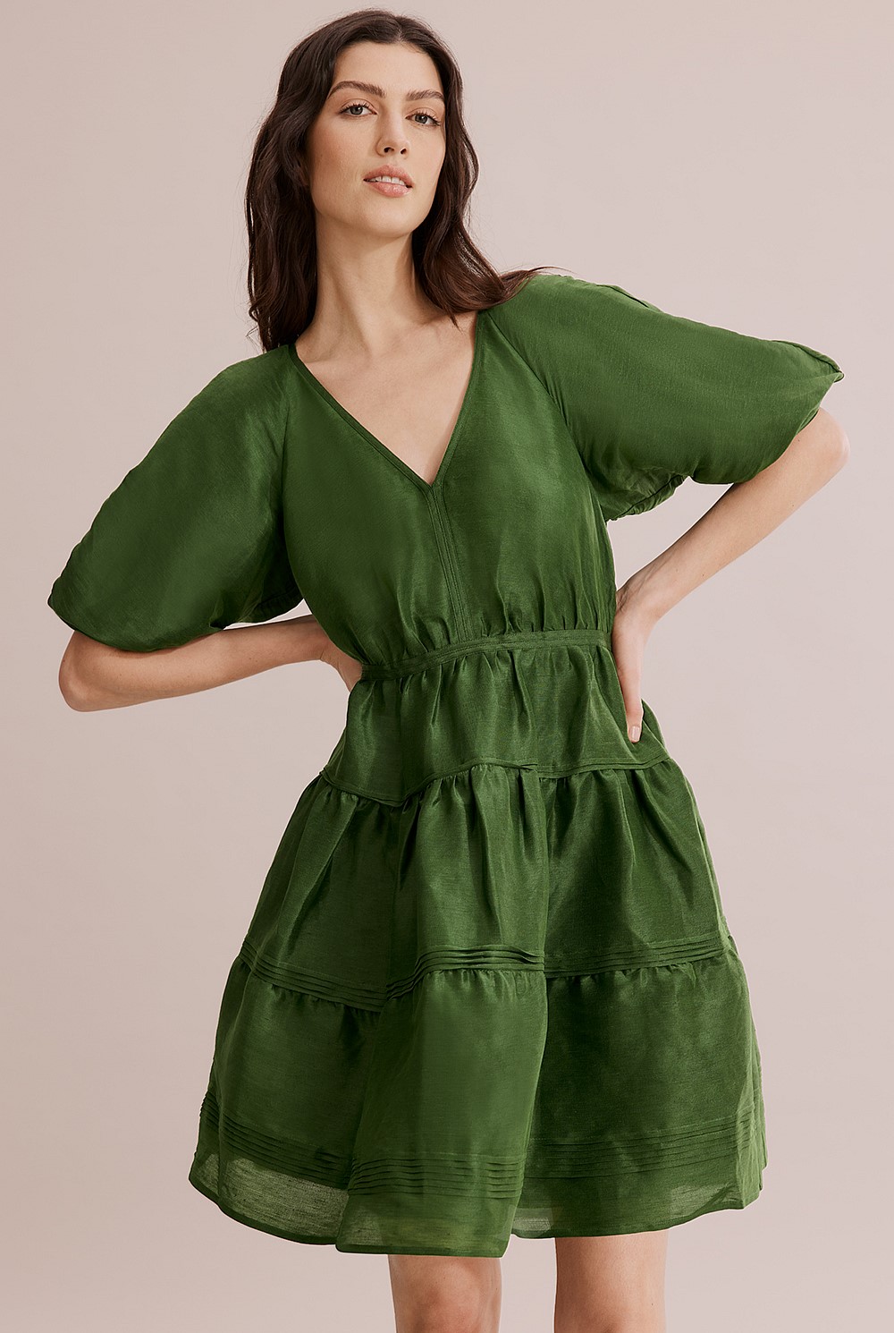 Tuck Detail Mini Dress