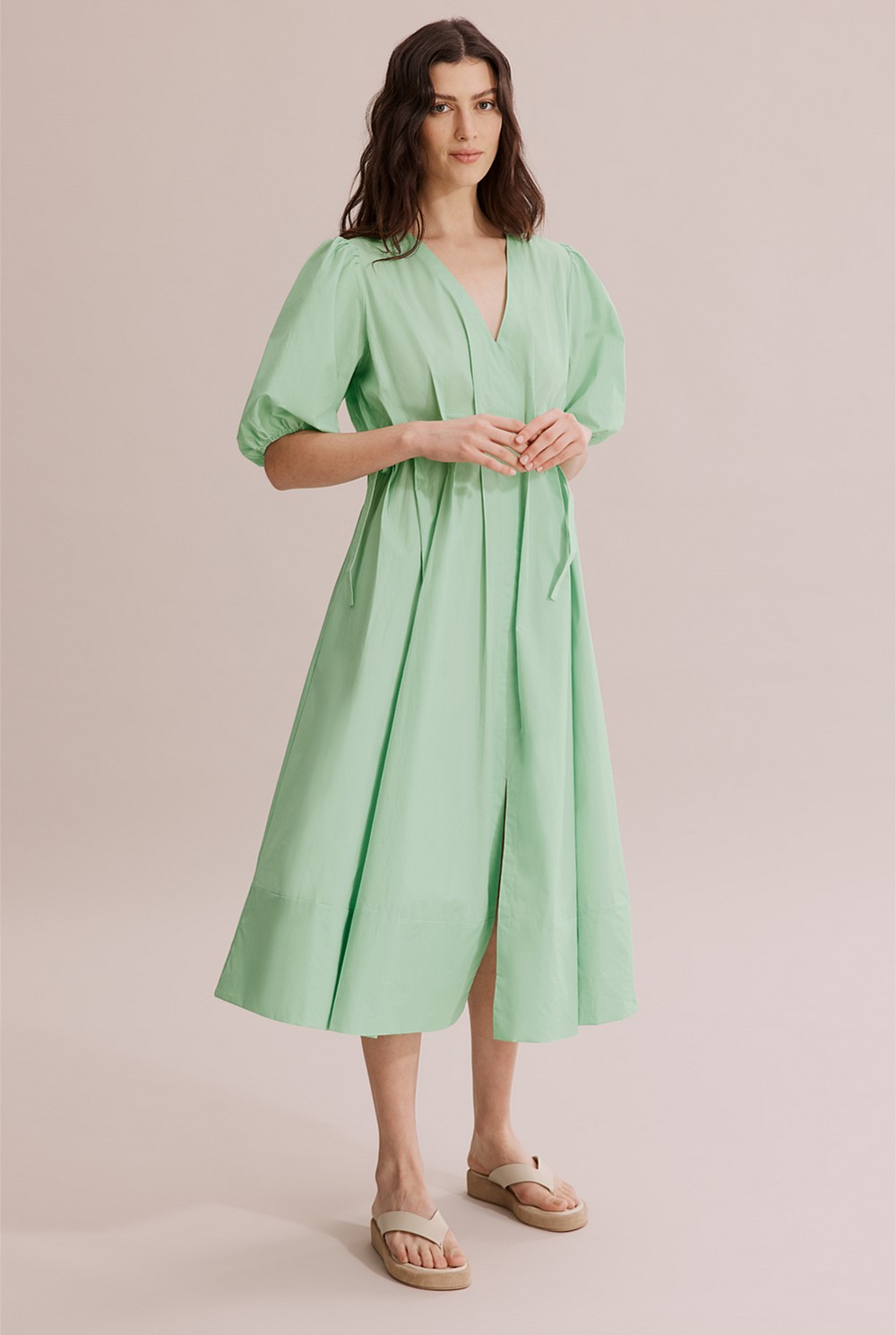 Gathered Detail Midi Dress