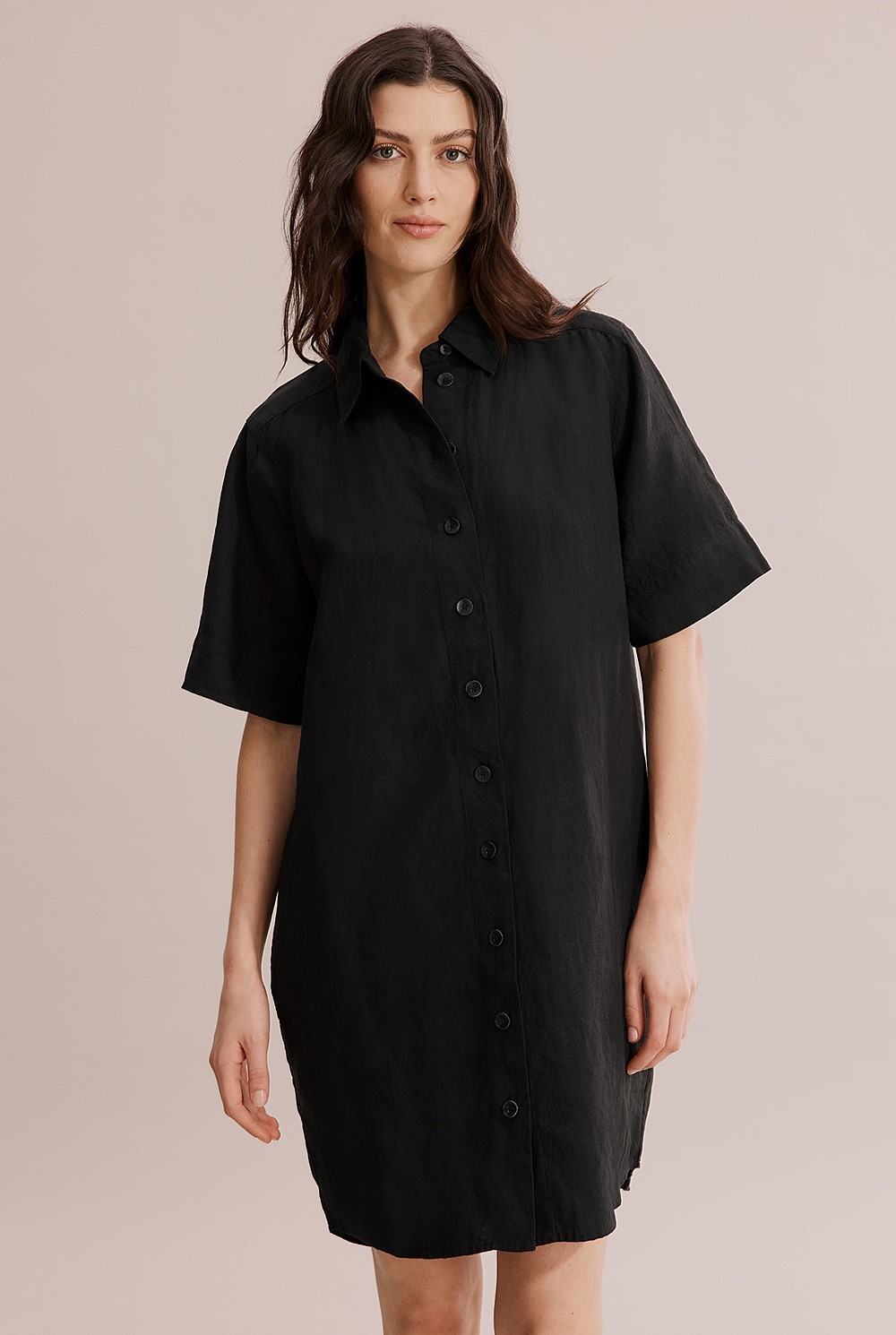 Organically Grown Linen Short Sleeve Linen Dress