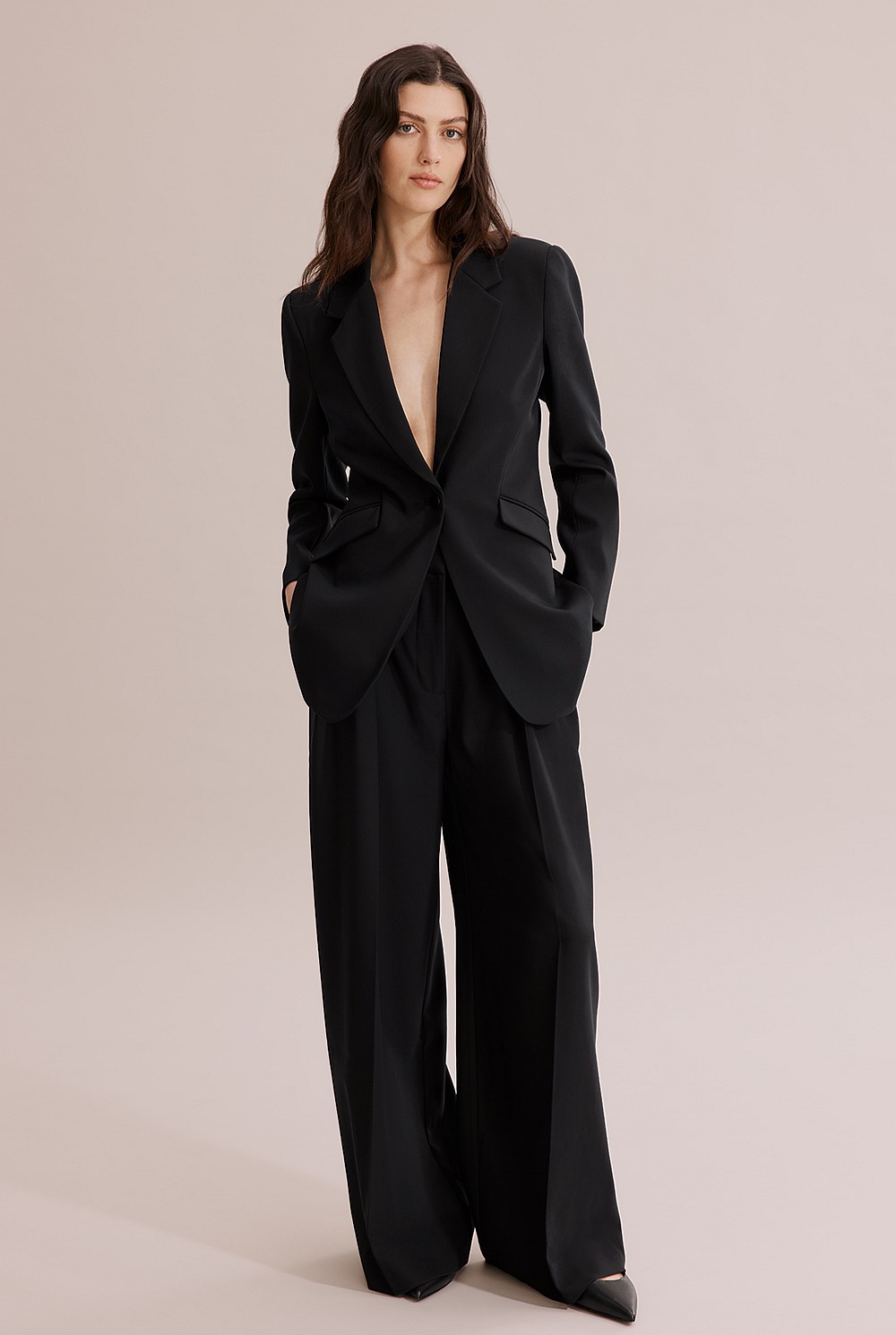 Cinched Single-Breasted Blazer