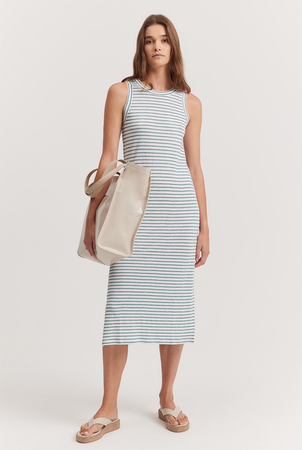 Stripe Linen Jersey Dress