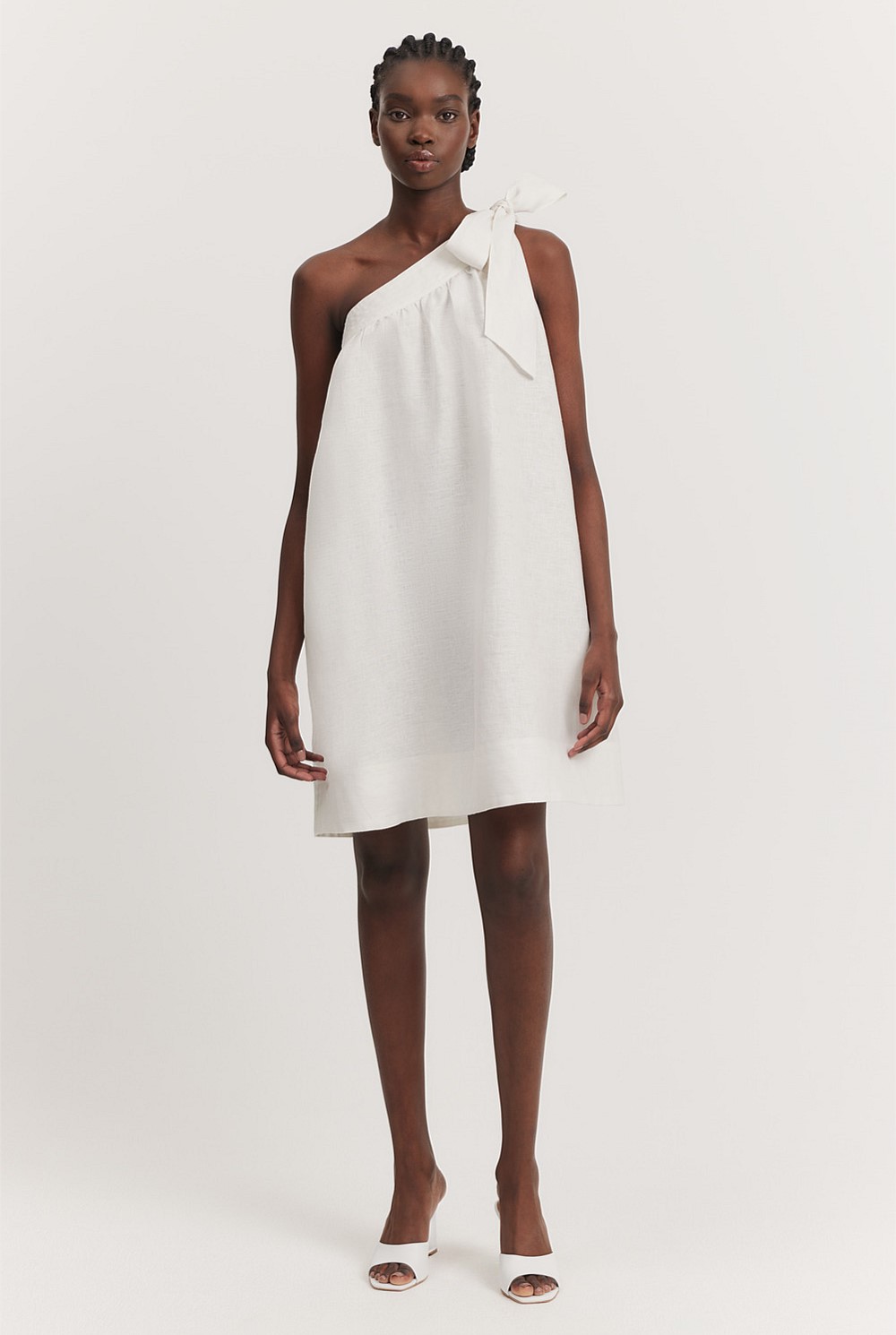 Organically Grown Linen Asymmetrical Mini Dress