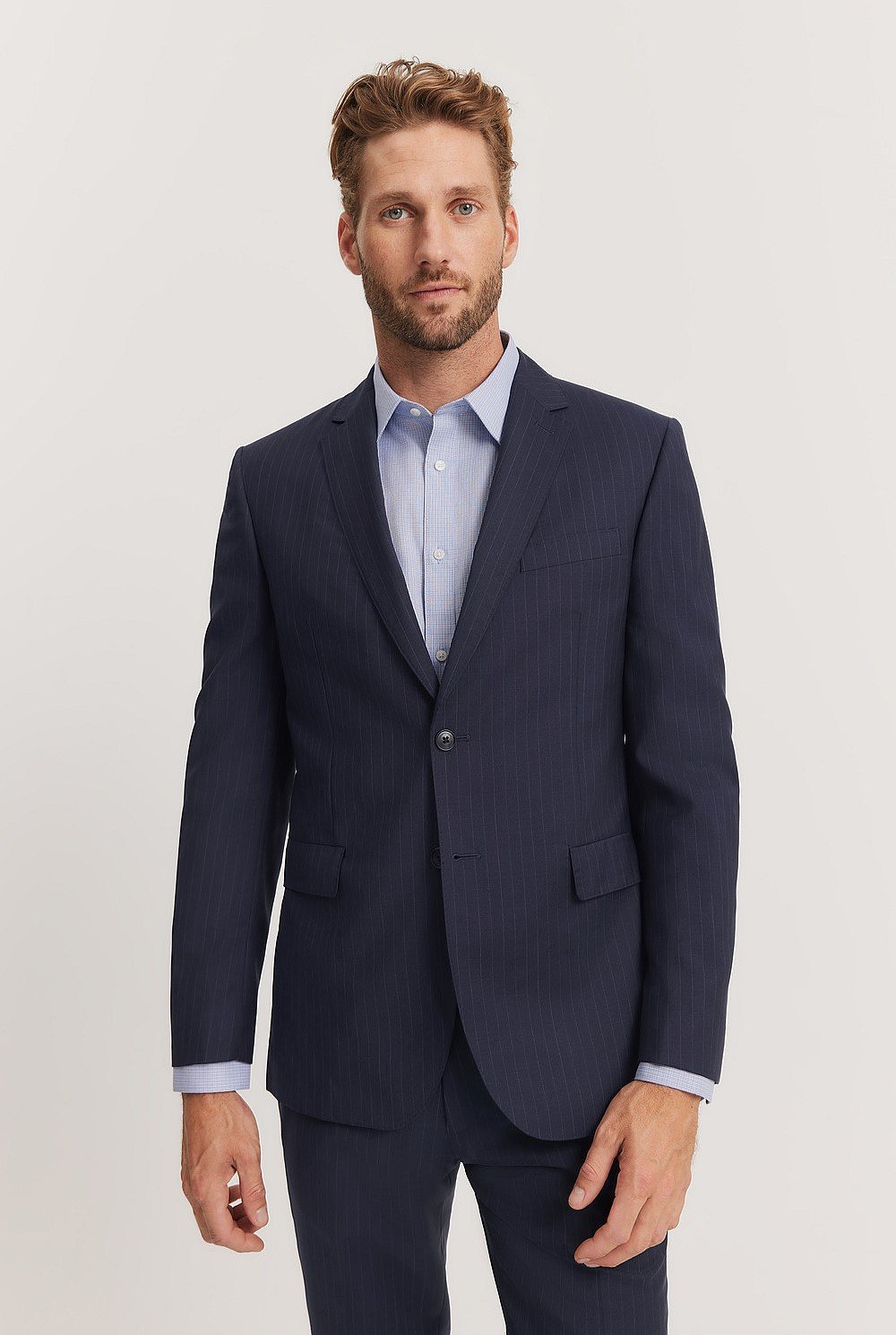 Regular Fit Pinstripe Travel Jacket