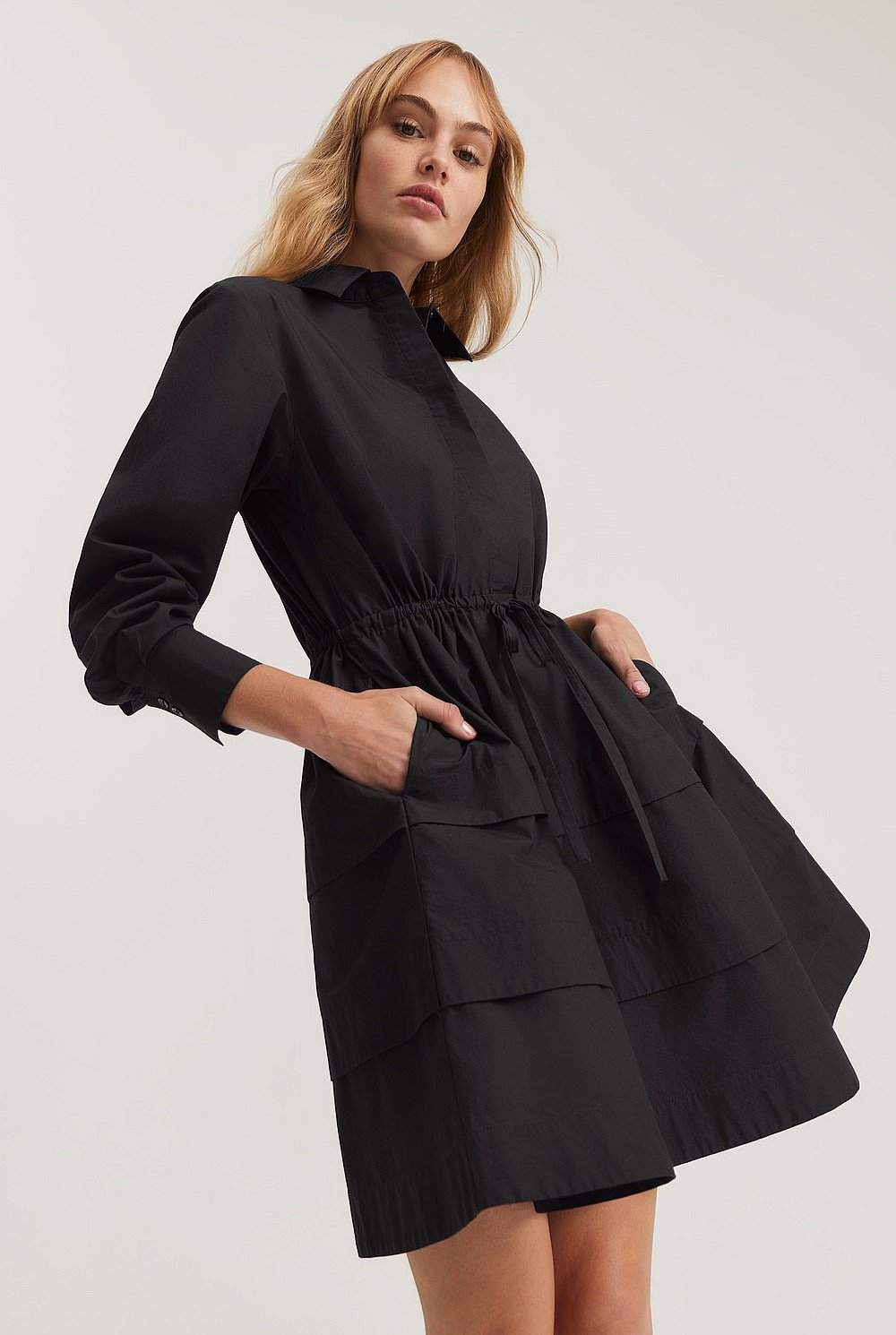 Tiered Shirt Dress