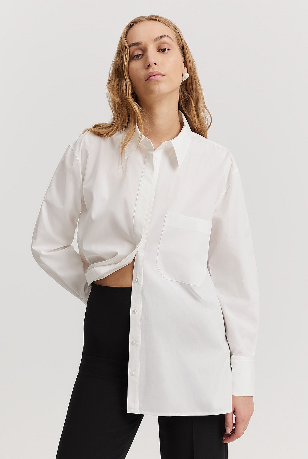 Cotton Poplin Relaxed Shirt