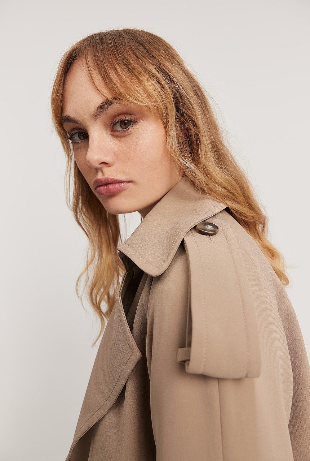 Button Detail Trench Coat