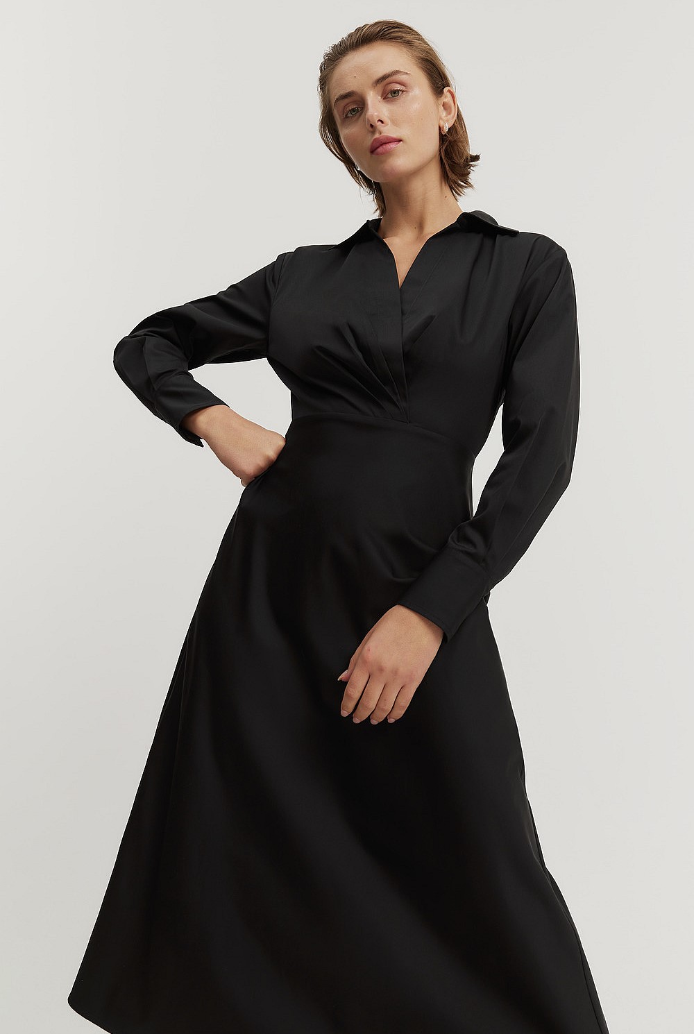 Australian Cotton Twist Front Shirt Dress