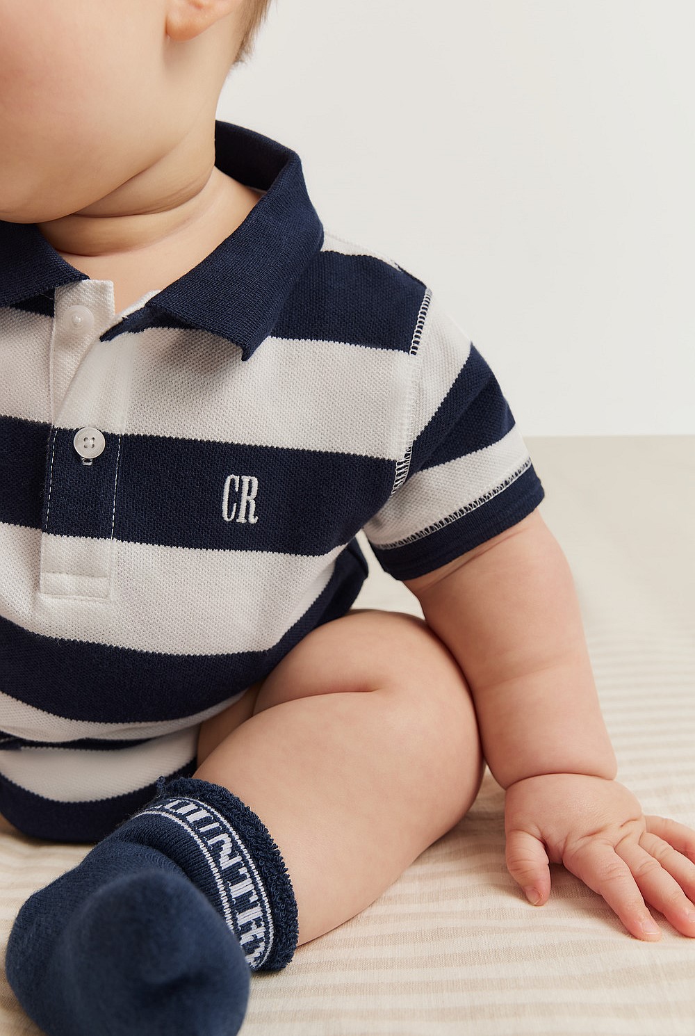 Organically Grown Cotton Polo Bodysuit