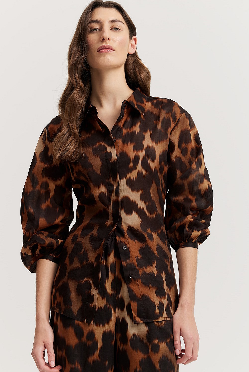 Print Button-Through Shirt