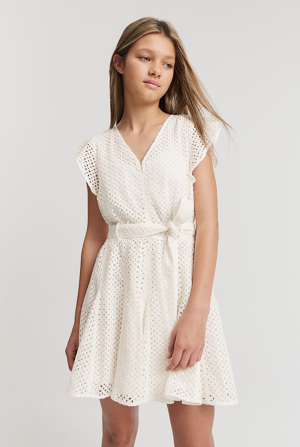 Teen Broderie Flare Dress