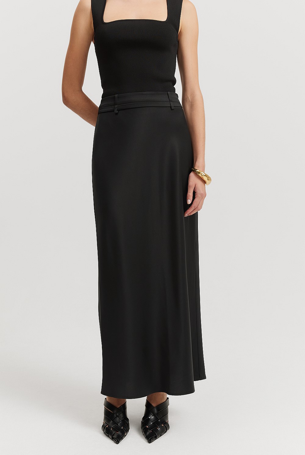 Column Satin Skirt