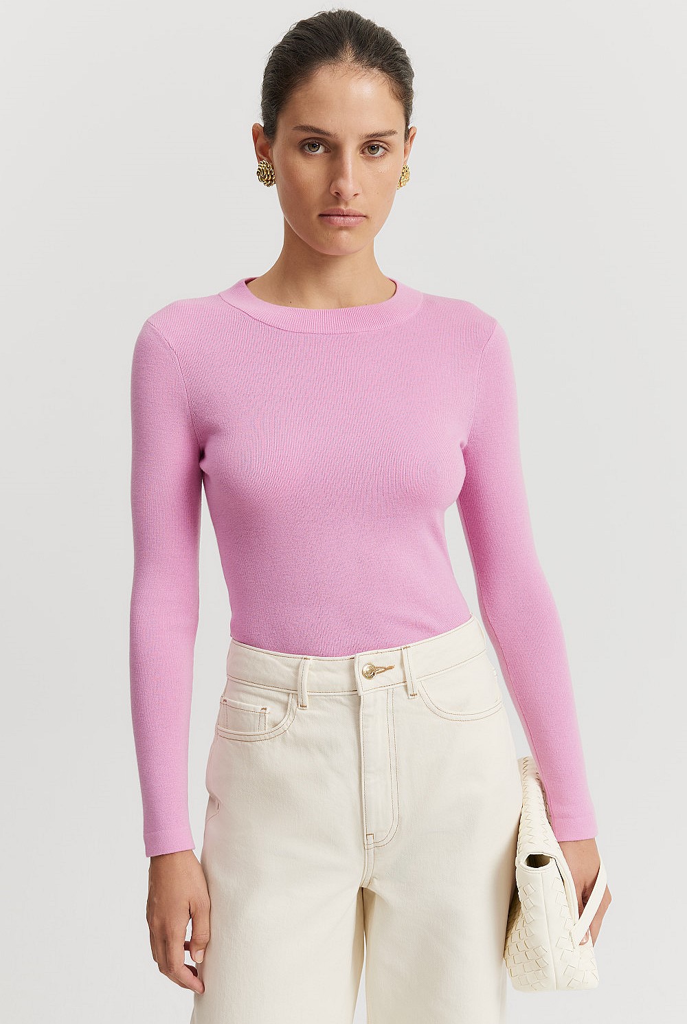 Australian Merino Wool Silk Crew Knit