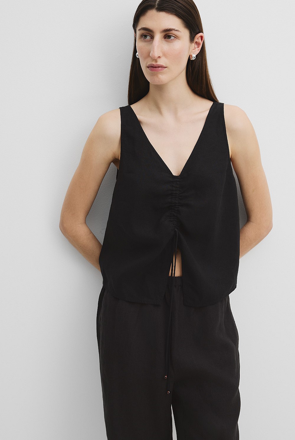 Linen Ruched Cami